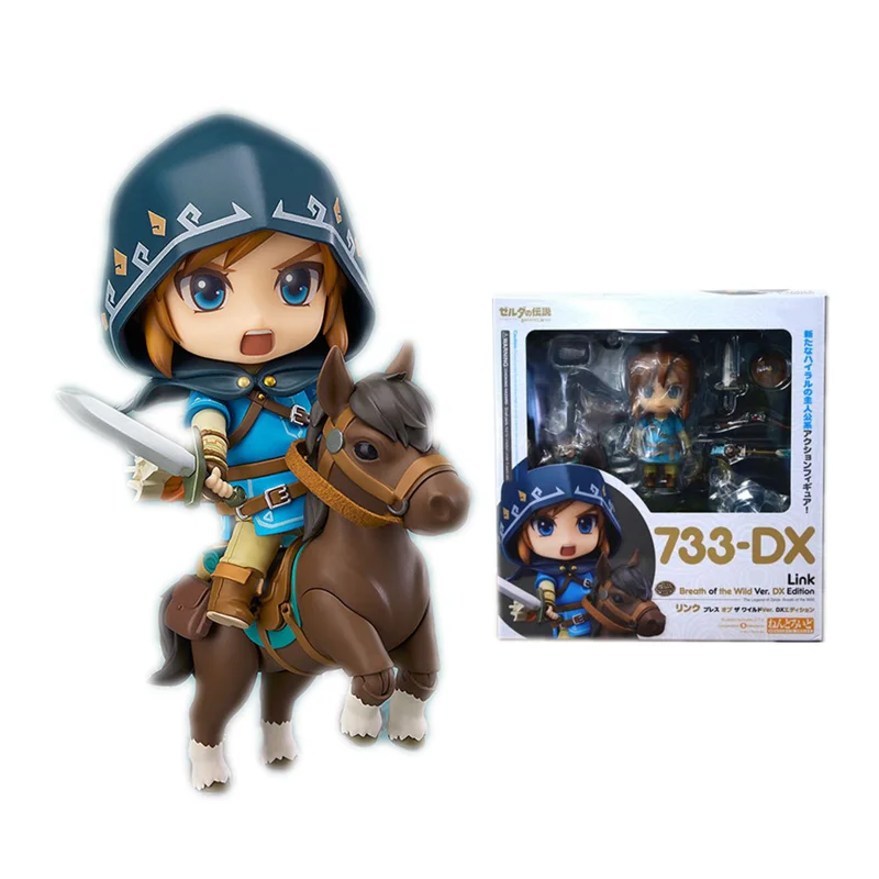 Anime Figures Zelda Link Figma PVC #733-DX Breath Of The Wild Model Brinquedos Bandai Figural Juguetes Collectible Link Kids Toy