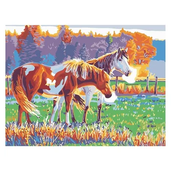 

Paint By Numbers for Adults and Kids DIY Oil Painting Pre-Printed Canvas Art Home Decoration-Horse