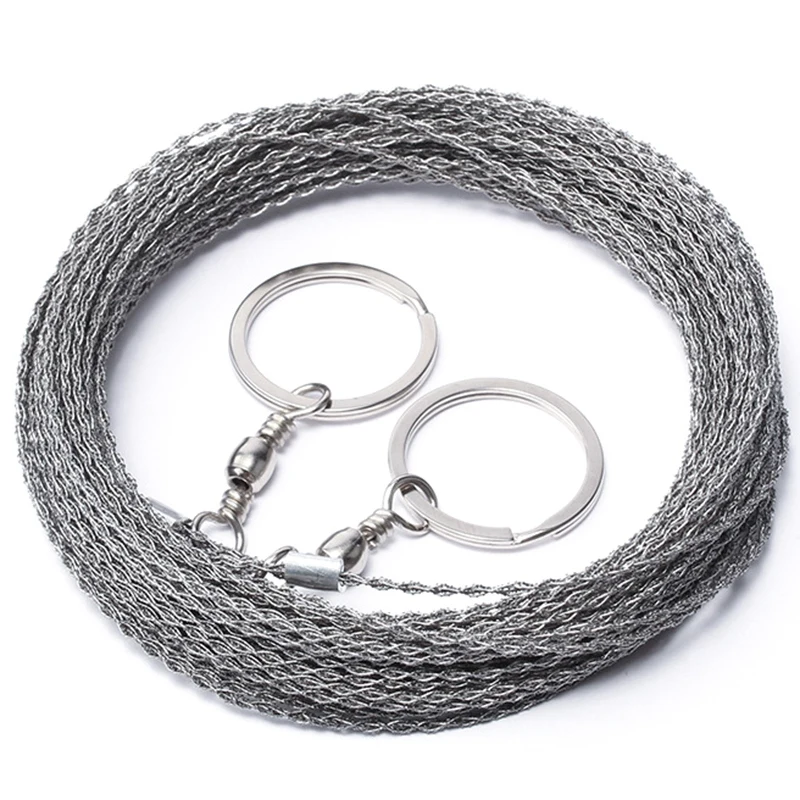 Outdoor Hand Saw Hand-Drawn Rope Saw 304 Stainless Steel Wire 5M