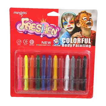 

12 Colors Face Body Painting Colored Pencils Crayons For Children Halloween Party Makeup Clown Ghost Devil for Child Gift
