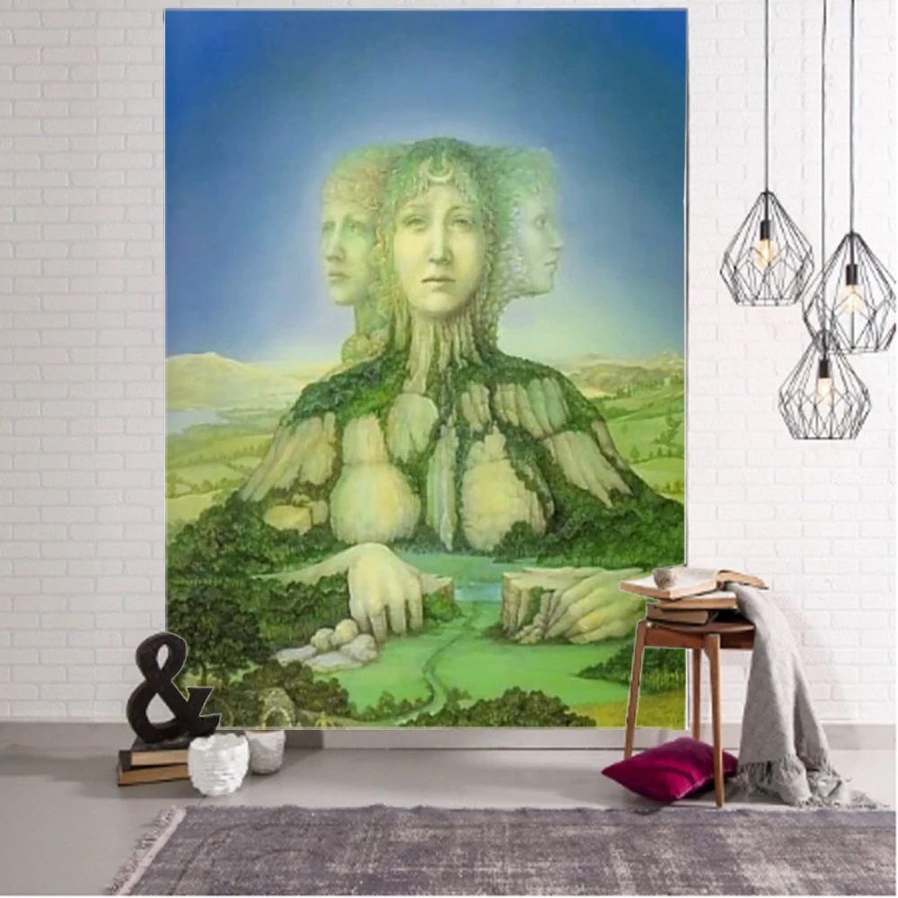 Mother Earth Realism Decorative Wall Tapestry Fantasy Decoration Bohemian Hippie Wall Decoration Curtain Tapestry Wall Cloth