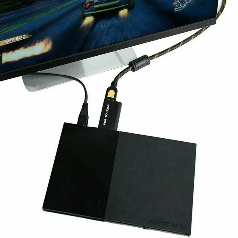 Черный PS2 к HDMI конвертер USB кабель AV адаптер руководство пользователя наборы для HD sony Playstation 2