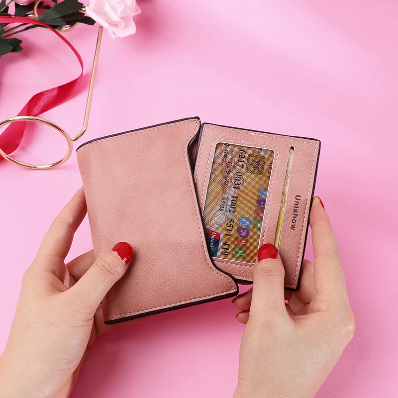 

Small Pu Leather Women Wallet 2020 Slim Women Purse Short Brand Design Casual Female Wallet Girl Coin Purse