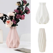 Flower Vase Decoration Home Plastic Vase White Imitation Ceramic Flower Pot Flower Basket