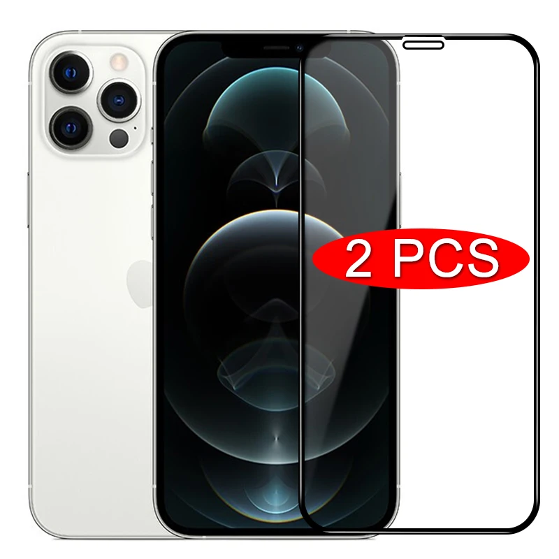 2PCS Full Cover Tempered Glass For iPhone 12 Pro 11 Pro Max Mini Screen Protector For iPhone X XS XR 7 8 6 6S Plus Curved Glass afbeelding