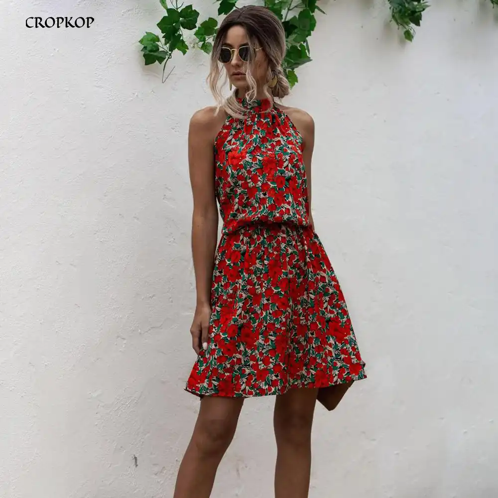 red flower sundress