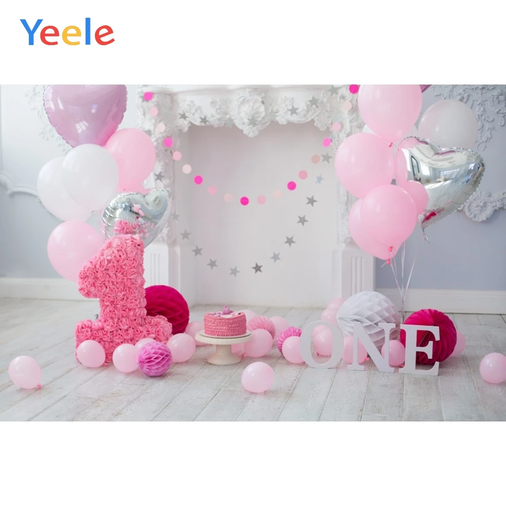 

Yeele 1st Birthday Photozone Balloons Balls Cake Photography Backdrops Personalized Photographic Backgrounds For Photo Studio