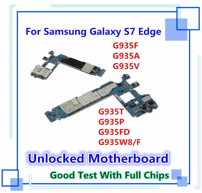 Разблокированный для samsung Galaxy S7 Edge G935F/G935A/G935V/G935T/G935P/G935FD G935W8/F материнская плата 32 ГБ Android карта/панель