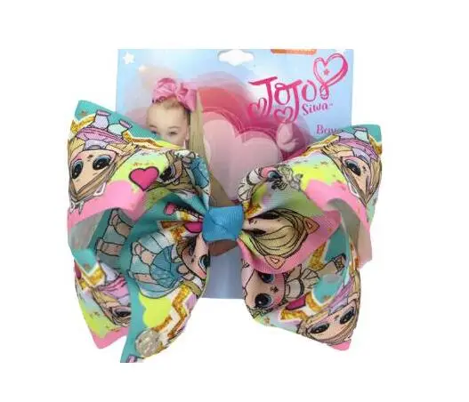 8 дюймов фирма Jojo Bow для девочек Jojo Siwa большой единорог заколки для волос для девочек с зажимы бантом ручной работы для девочки, аксессуары для волос, 12 шт - Цвет: Цвет: желтый