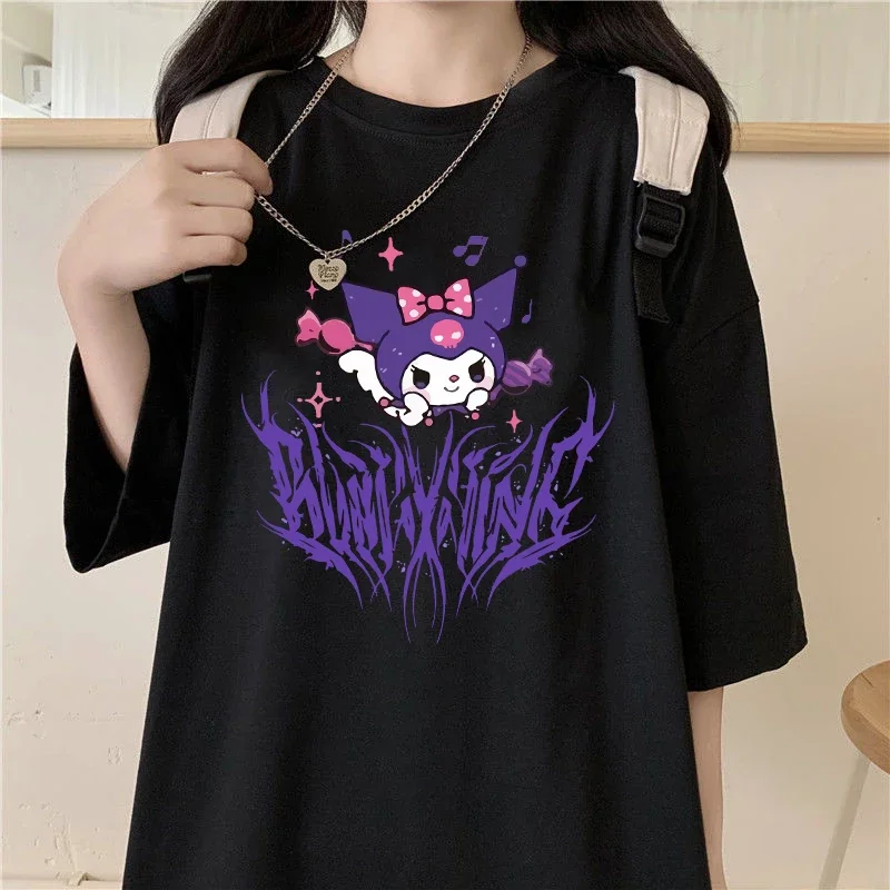 Harajuku толстовка с рисунком из мультфильма в готическом стиле Футболка короткими
