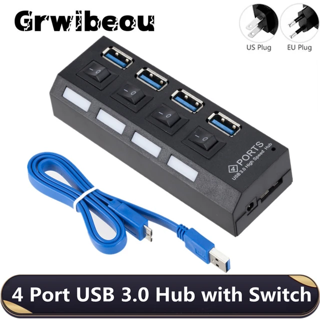 Usb Hub Usb 3.0 Hub 4/7 Port Multi Usb Splitter 3 Hab With Power Adapter  For Pc Laptop Usb-hub 2.0 Usb3.0 Multiple Port 3.0 Hub - Docking Stations &  Usb Hubs - AliExpress