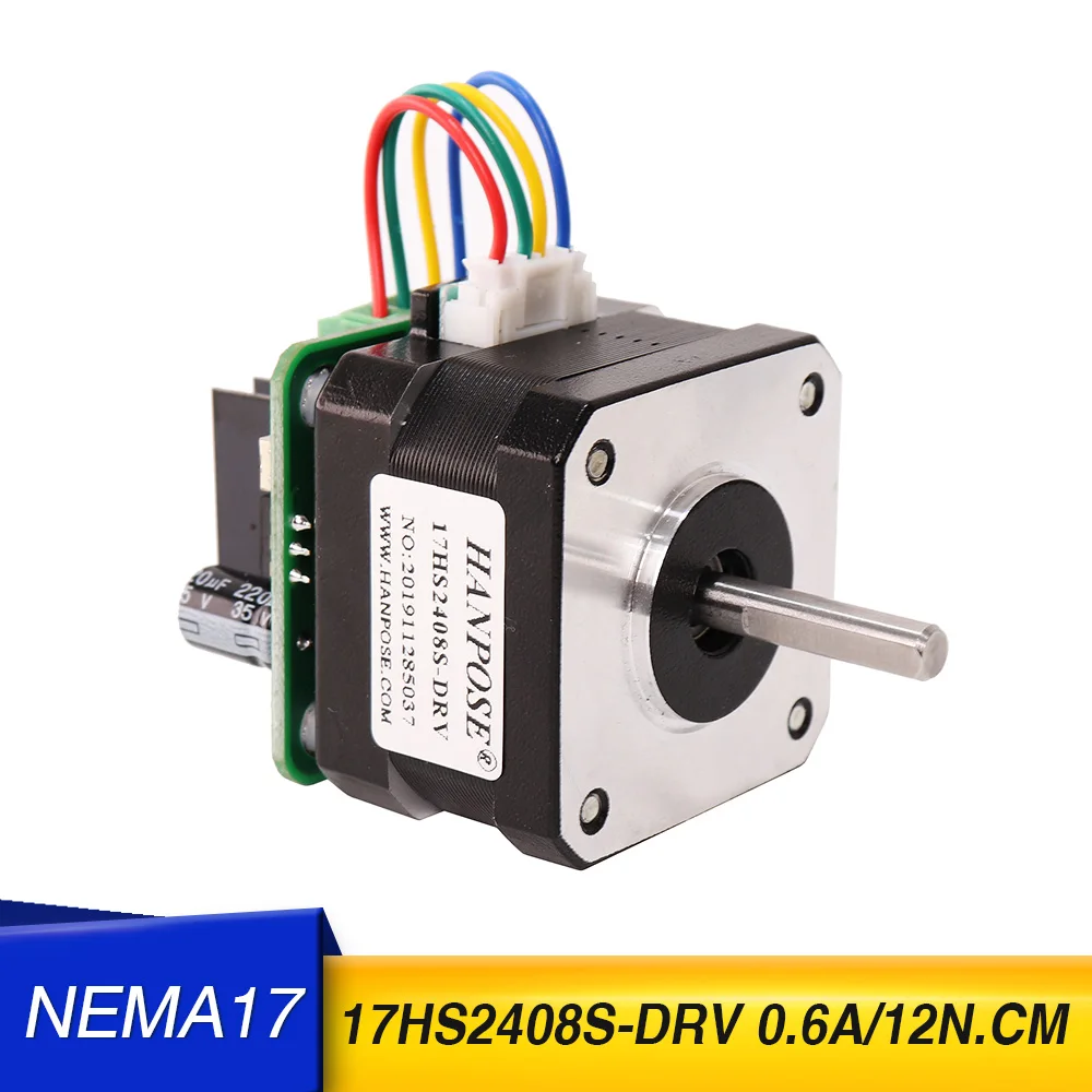 

5 шт. 17HS2408S-DRV 0.6A 12n. См интегрированный привод шагового двигателя с микро задним приводом для ЧПУ червячного колеса окантовки машины