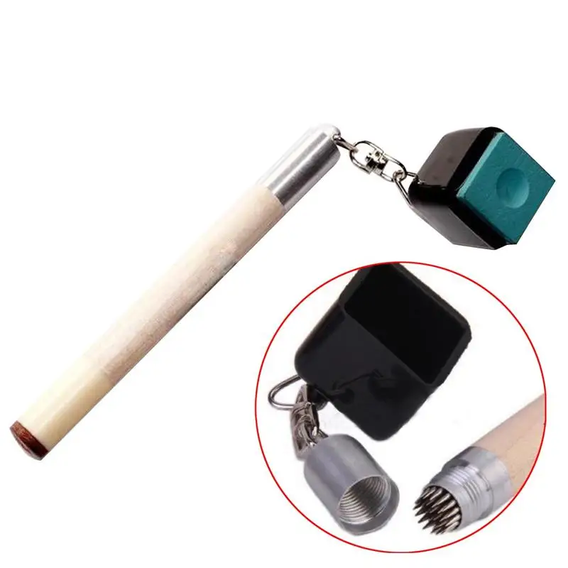2 в 1 Карманный бассейн Снукер Бильярдный Мел Держатель Кий аксессуар для стола деревянной ручкой