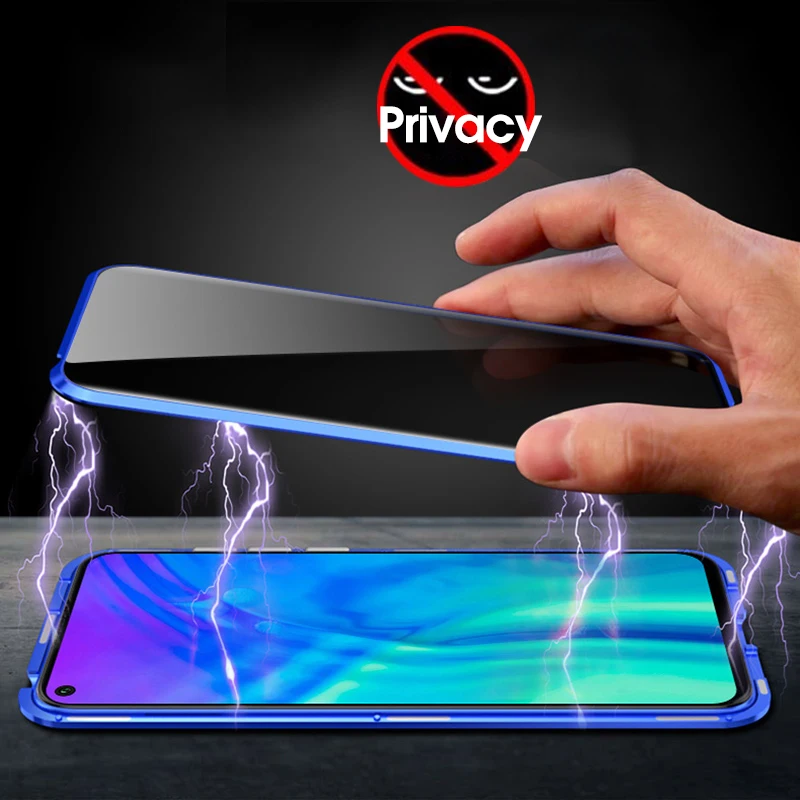 

360 Privacy Magnetic Adsorption Case for Huawei Honor 20 Front Back Tempered Glass Protective Case Cover for Honor 20 Pro Funda