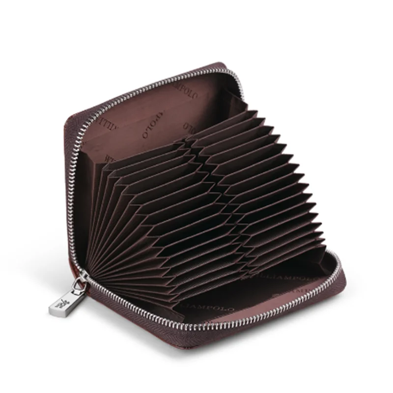 Williampolo anti-theft brush 30 card organ men and women card package anti-degauss rfia genuine leather credit set wallet