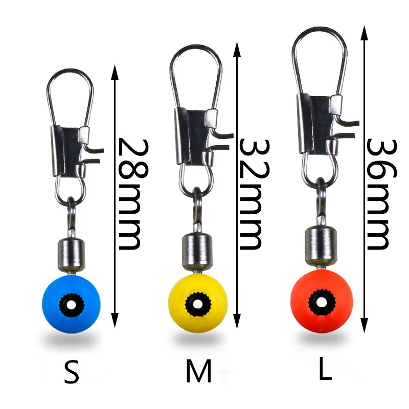 10 Pcs Fishing Line Clip Bead Swivel Anti Wrap Sub Line Connector Quick Rotating