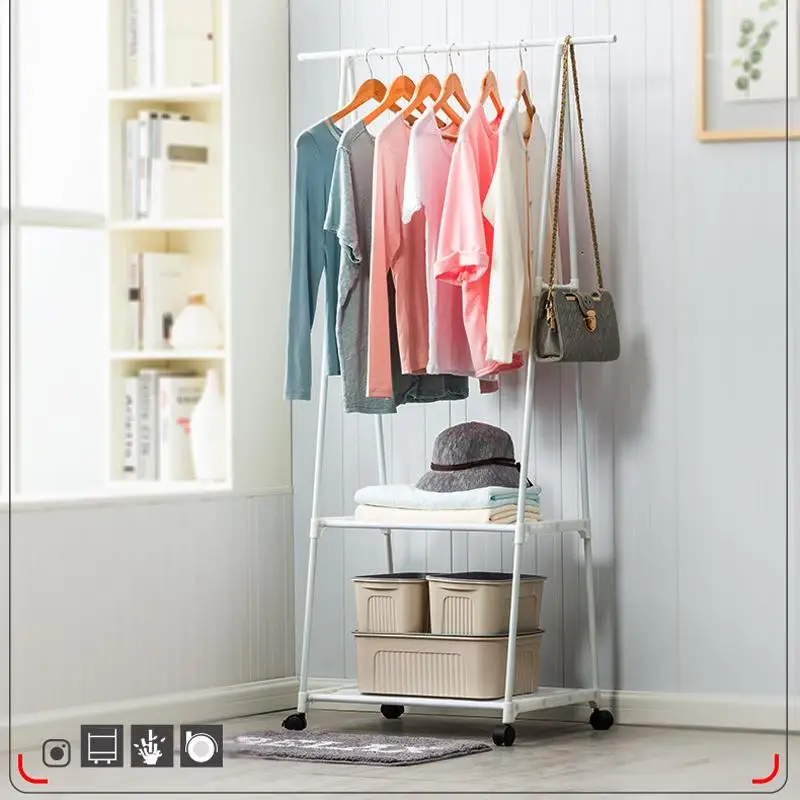 4 красочные вешалка для одежды напольная подвесная полка для хранения вещей вешалки для одежды w/колесо простой стиль мебель для спальни