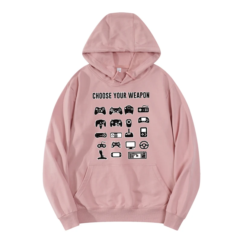 

Choose Your Weapon Gamer Novelty hoodies men Vintage Graphic Drummer streetwear men hoodie Unisex Loose Drawstring Hoody