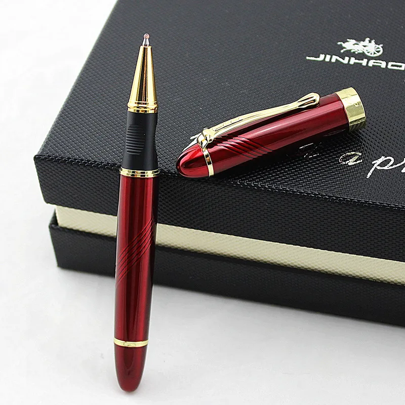 Jinhao X450, универсальная ручка, сверхмощная, для бизнеса, офиса, Подарочная коробка для карандашей, чернил, черный, для заправки, средний наконечник, металлическая шариковая ручка, новинка