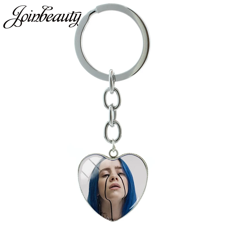 JOINBEAUTY в форме сердца Горячая Billie Eilish фото брелок стеклянный купол для ключа подвесные аксессуары для сумок DIY вентиляторы подарок HB01 - Цвет: HB42