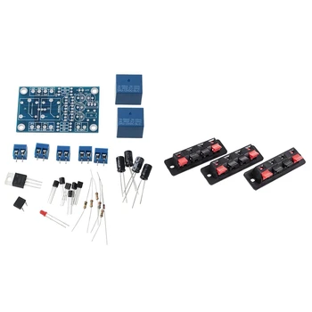 

3Pcs 4 Pin Red and Black Spring Pressure o Connector Board Terminal & 1set Speaker Protection Board Component