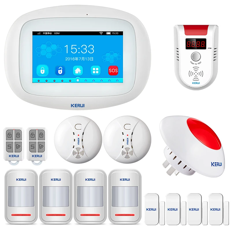 KERUI K52 WIFI GSM Alarm Systeme Panel 4,3 Zoll TFT Farbe Display Sicherheit Hause Smart Wohn Drahtlose Alarmanlage Kit KERUI K52 WIFI GSM Alarm Systeme Panel 4,3 Zoll TFT Farbe Display Sicherheit Hause Smart Wohn Drahtlose Alarmanlage Kit