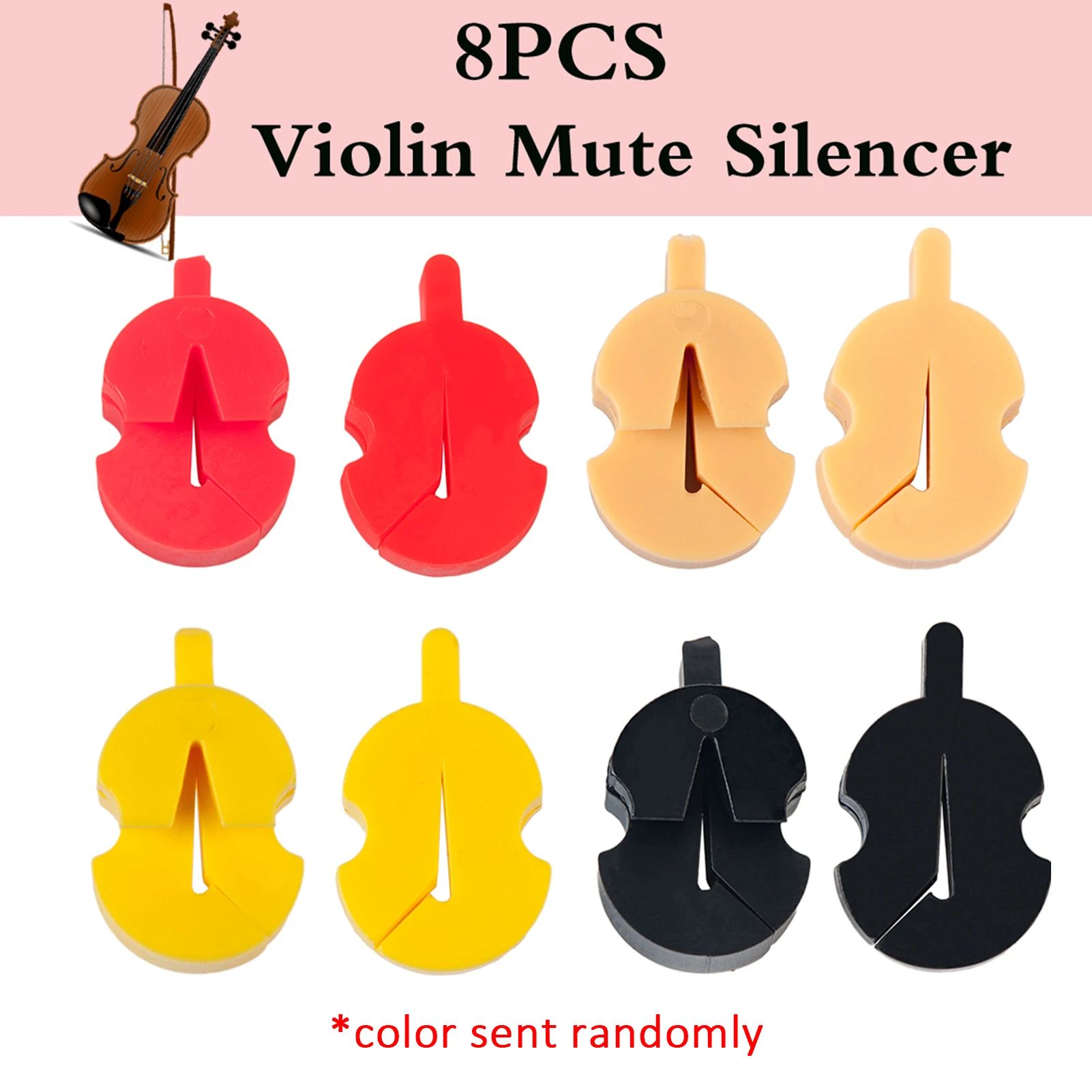 8pcs Rubber Violin Practice Mute Round Style Violin Mute Practice