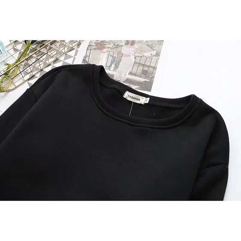 Размера плюс XL-4XL Для женщин Цветочная вышивка толстовки Длинные рукава утепленный пуловер Повседневное Топы