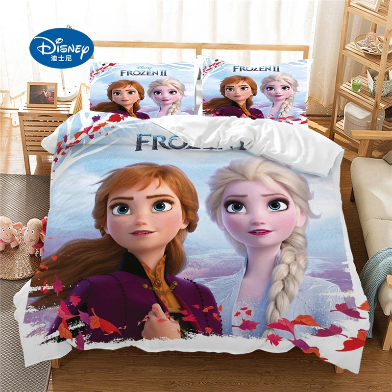Disney Bedding Set Anna Elsa Queen King Size Frozen2 Bed Children Girl Duvet Cover Pillow Cases Comforter Sets | Дом и сад