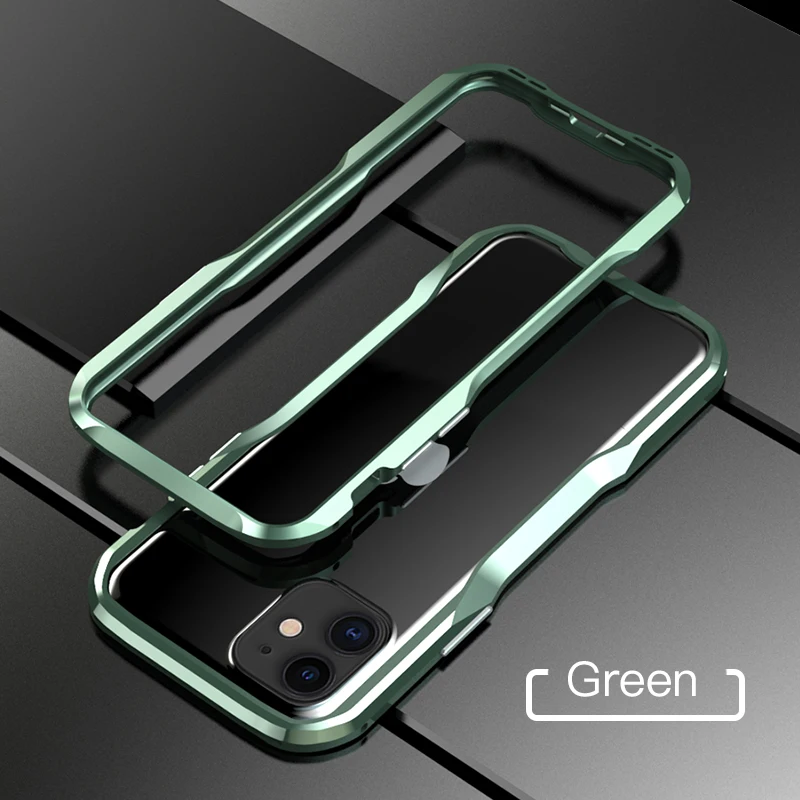Luphie чехол для телефона для Iphone 11 Pro Max металлический бампер классная алюминиевая рамка чехол для Iphone 11 Pro Max противоударный чехол Coque - Цвет: Зеленый