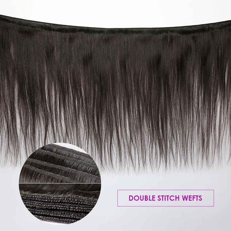 HJ WEAVE BEAUTY 4 Bundles/lot Human Hair Bundles Brazilian Hair Weave Bundles Straight 7A Natural Color Remy