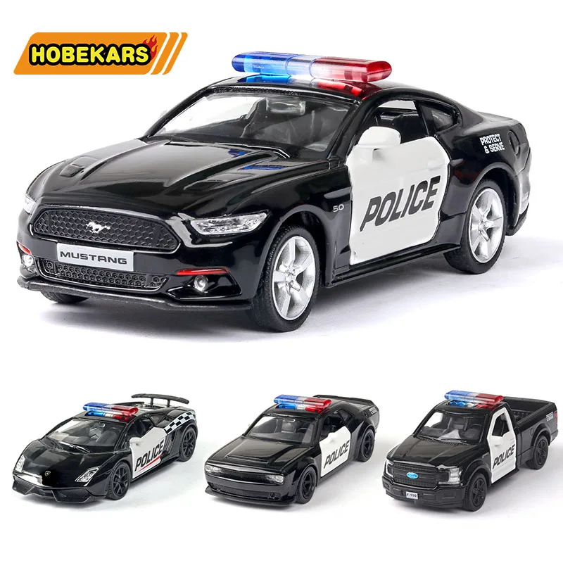 RMZ Model Car 1:36 Police Car Series Diecasts & Toy Vehicles Metal Alloy Simulation Pull Back Toys For Kids Gifts For Children