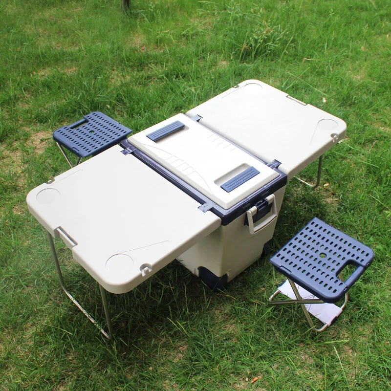 Multifunctionalportableicebucketcoolerboxcampingtableandchairoutdooricecube