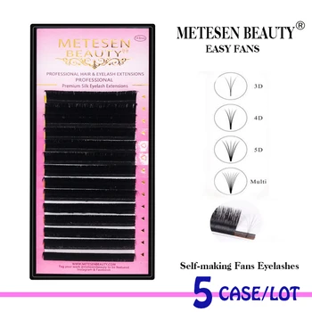 

METESEN BEAUTY 5 boxes easy fan eyelashs natural long 3d faux mink lashes one case 14rows make up false eyelashes extensions