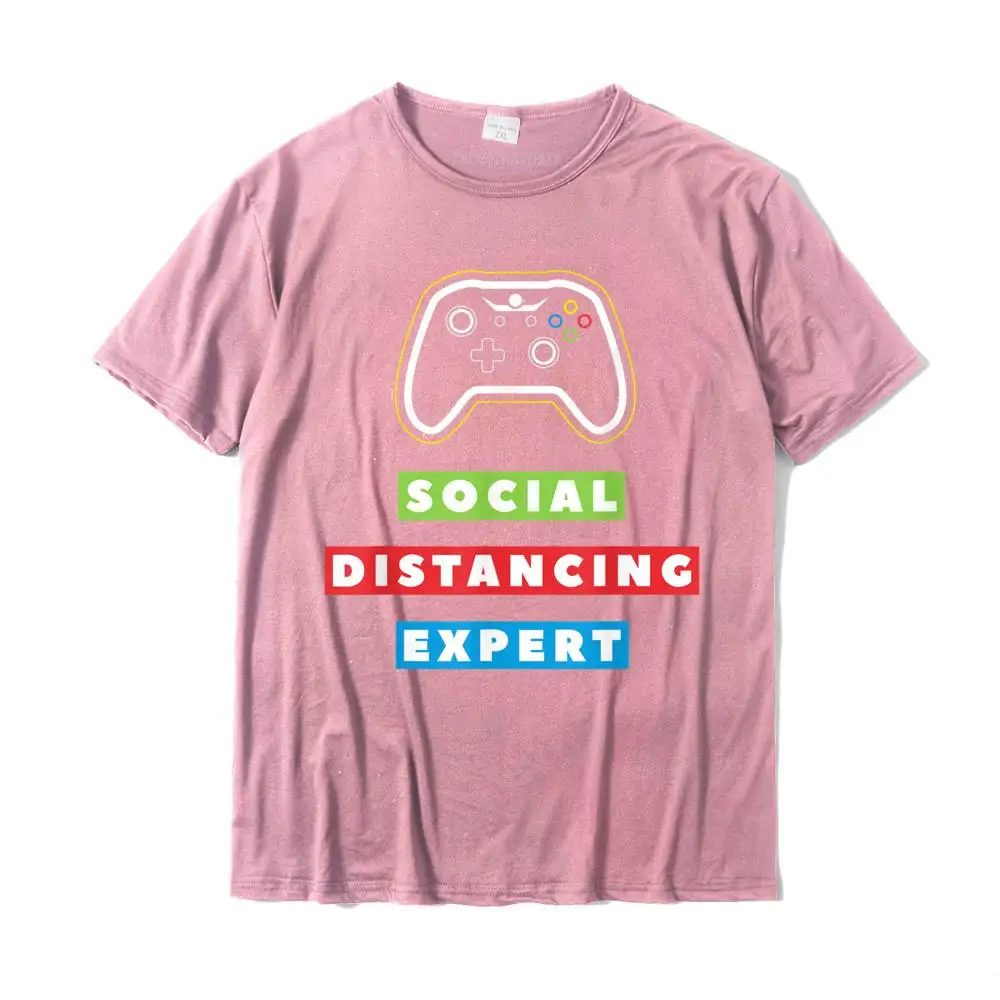 O Neck Custom 100% Cotton Mens T Shirts Design Short Sleeve Tops Shirts Funky Fitness Tight Tops & Tees Free Shipping Social Distancing Expert Funny Quarantine Video Gamer Gaming T-Shirt__30305 pink