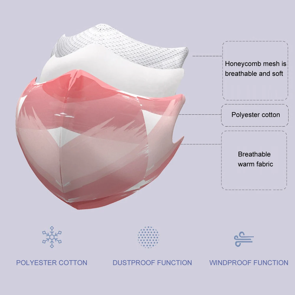 1 шт многоразовая Ветрозащитная маска для рта, хлопок, защита от пыли, защита носа, маска для лица и рта, модная маска против загрязнения воздуха