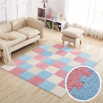 

30*30cm Carpet Living Room Bedroom Children Kids Floor Tiles Soft Interlocking Rug Magic Patchwork Jigsaw Splice Plush Play Mat