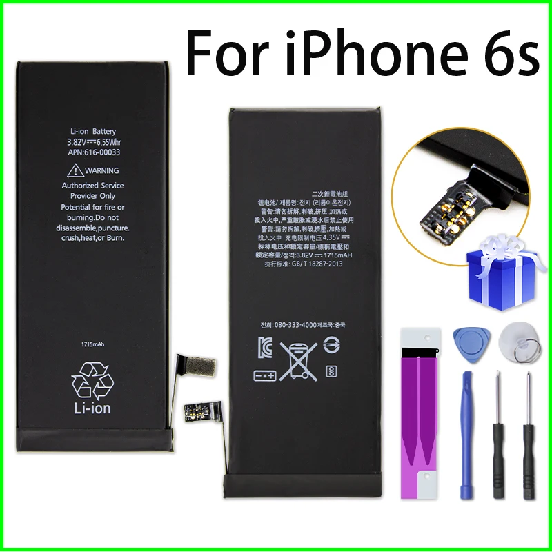 

Lithium Battery For Apple iPhone 6S Mobile Phone Batteries Replacement for iPhone 6 6 Plus 6S Plus 1715mAh 2915mAh 2750mAh+Tools
