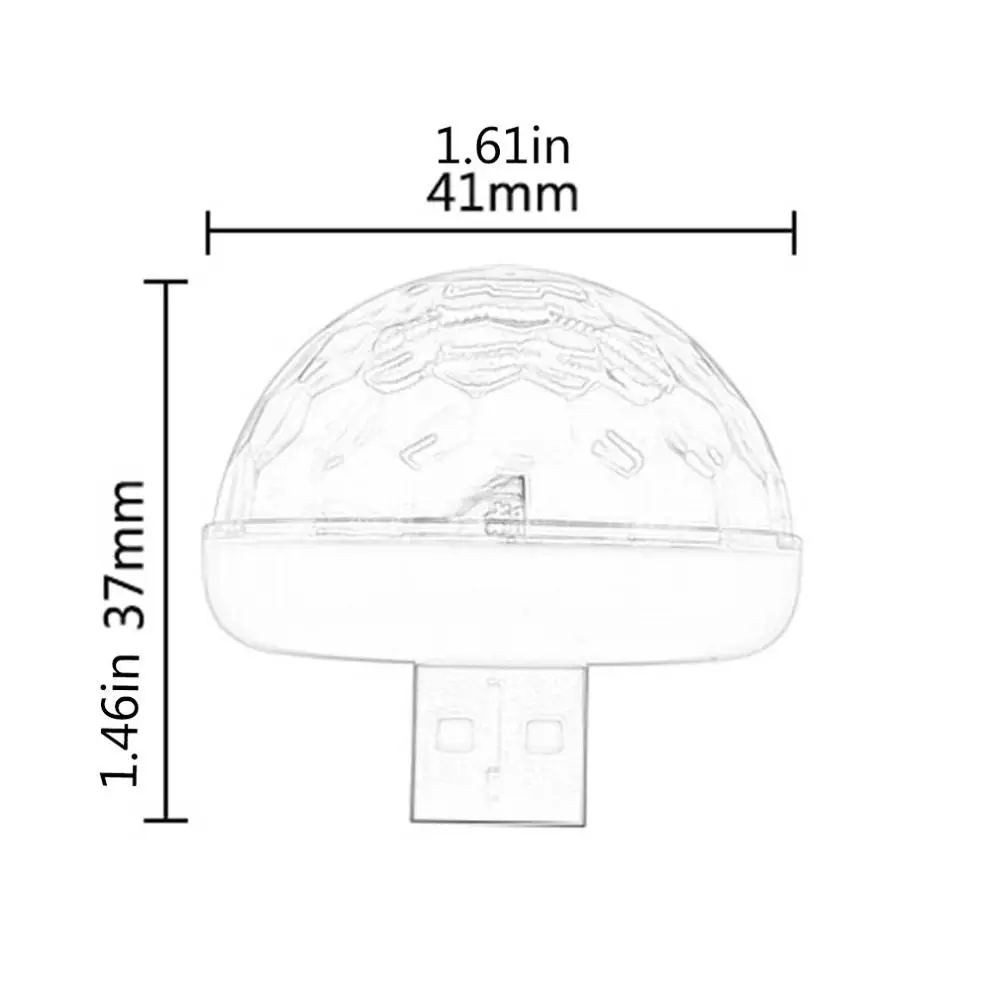 LED USB Mini Voice Activated Crystal Magic Ball Led Stage Disco Ball Projector Party Lights Flash DJ Lights