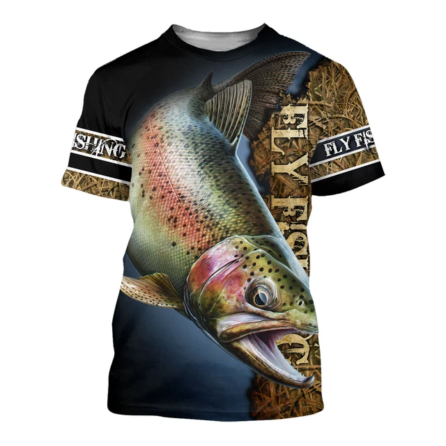 2021 Summer Hipster Men T-shirt Beautiful Carp Fishing 3d Printed