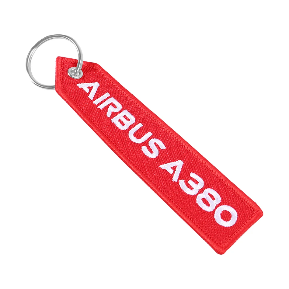 AIRBUS A380 Keychain Double-sided Embroidery A320 Aviation Key Ring Chain for Aviation Gift Strap Lanyard A350 Keychains (3)
