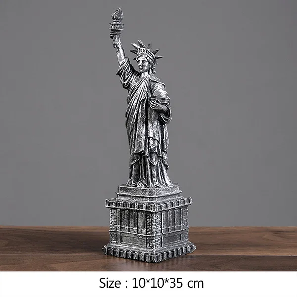 Европейская Статуя Свободы Миниатюрная модель Парижская башня Империя State Building Art Скульптура для украшения дома подарки на день рождения - Цвет: SOL-A