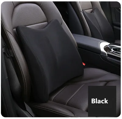 Подушка для сиденья автомобиля из пены с эффектом памяти, для роста, аксессуары для интерьера, полиэстер, автокресла, поясничные поддерживающие подушки, универсальный размер - Название цвета: Black Lumbar