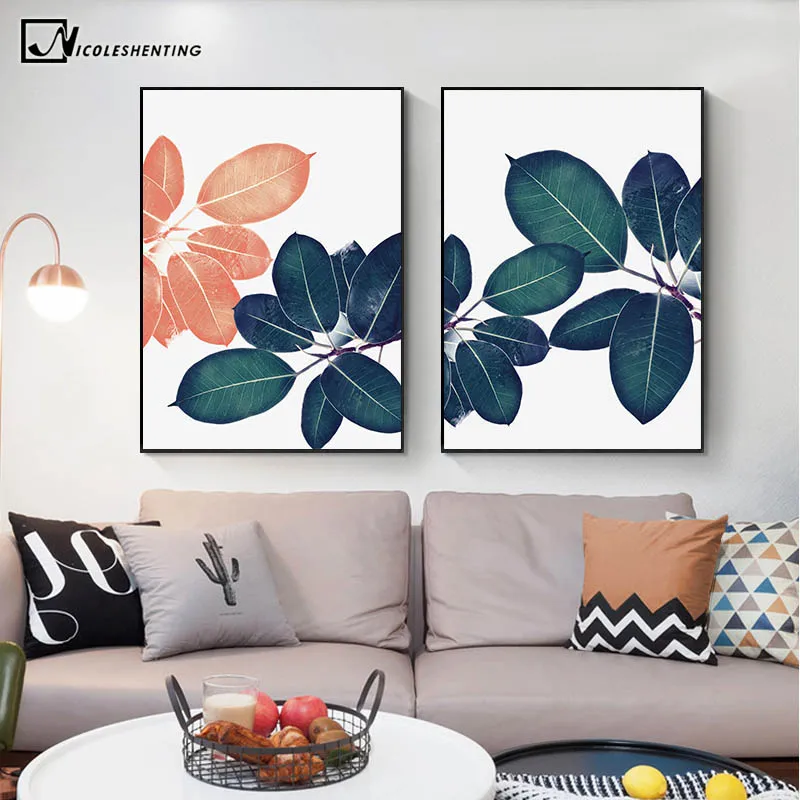 

Scandinavian Botanical Leaf Wall Poster Nordic Abstract Plant Canvas Print Painting Contemporary Art Tropical Decoration Picture