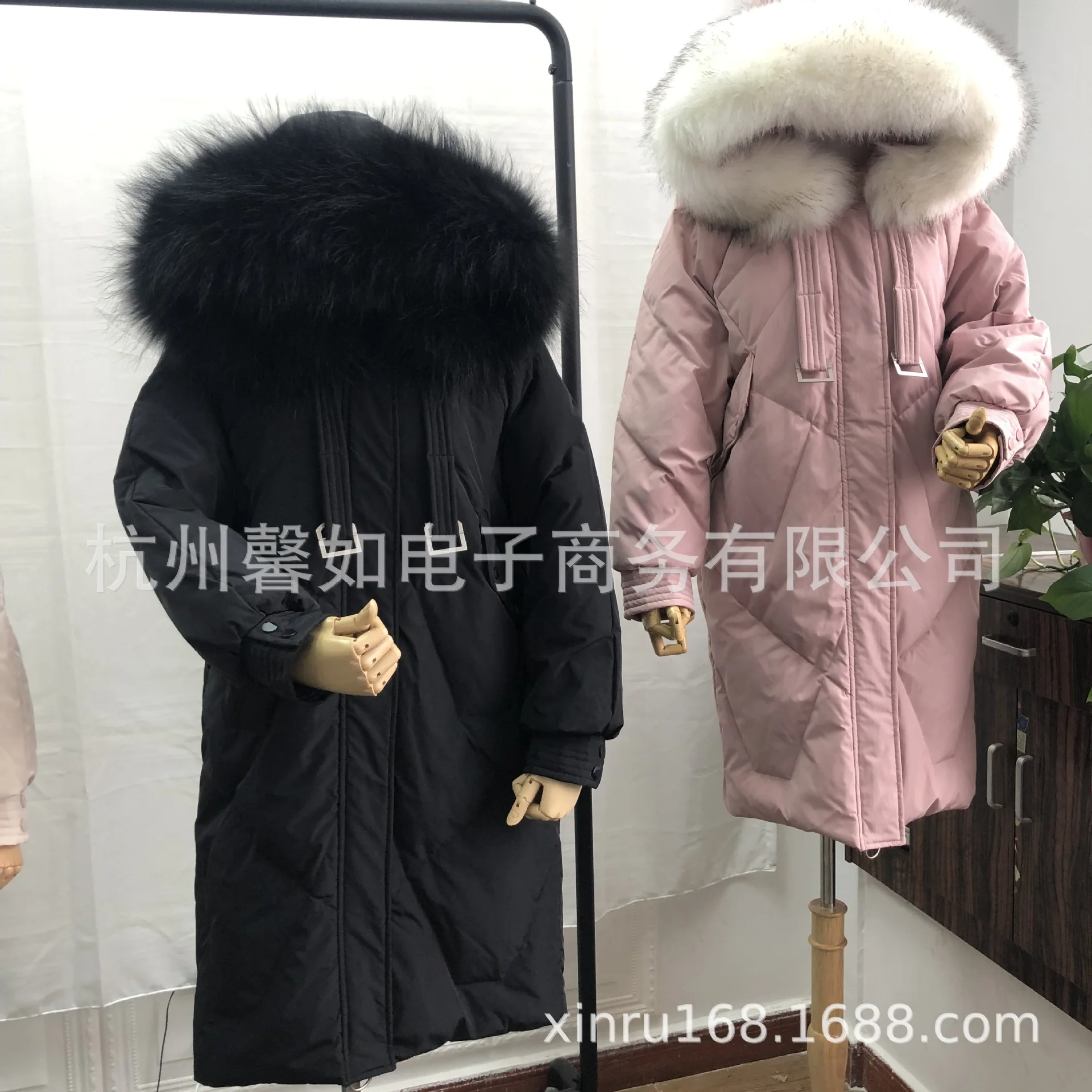 Зимний стиль Южная Корея Dongdaemun ультра большой меховой воротник женский полумесяц-длина пуховик женский