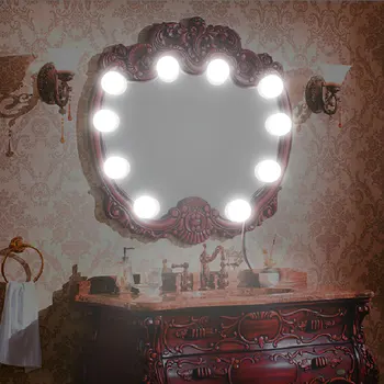 

3.2M 12V Makeup Table Mirror Light Vanity Lamp Led Dressing Table 10 Bulbs Kit USB Dimmable Make Up Bulb