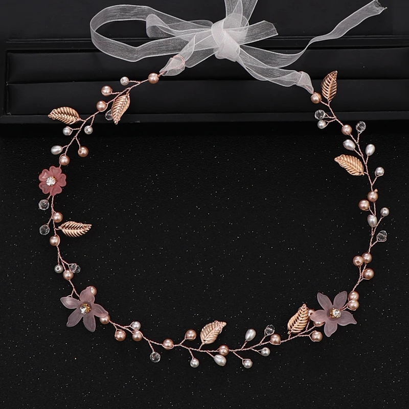 Jewelry Set Hair Accessory Bridal Headwear Pearl Hairpins New Wedding Hair Accessories Bride Pearl Head Band Gold Head Band Bride Flower Hair Accessories Princess Handmade Gift