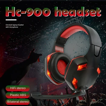 

HIFI Stereo Wired Headphone 3.5mm Gaming Microphone Plastic ABS Headset Over-Ear Earphone for Laptop Notebook PC