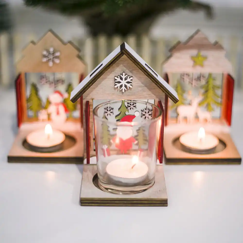 Candlestick Decoration Christmas House Candle Holder Decorations Crafts Glass Candlestick For Party Night Table Room Decor Candle Holders Aliexpress