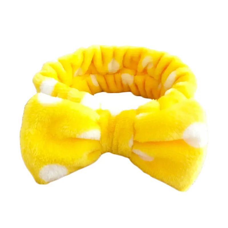 Lovely Newly Band Big Soft Bowknot Band Shower Makeup Headband Wash Elastic Dot Hair New Good Elasticity Comfortable Hair Tools